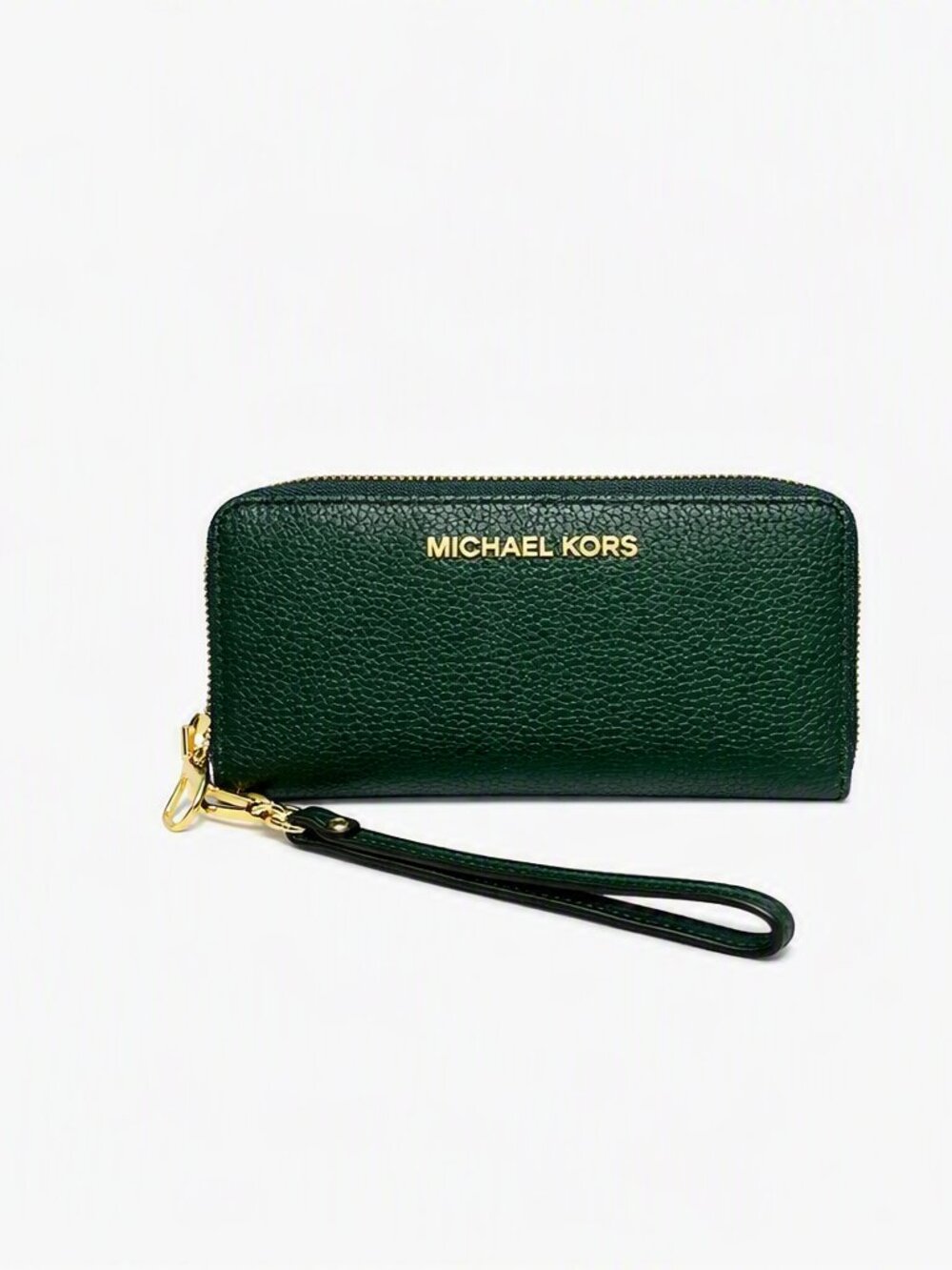 Michael Kors Jet Set Travel Leather Wristlet Wallet | Forest Green | Fall Luxury